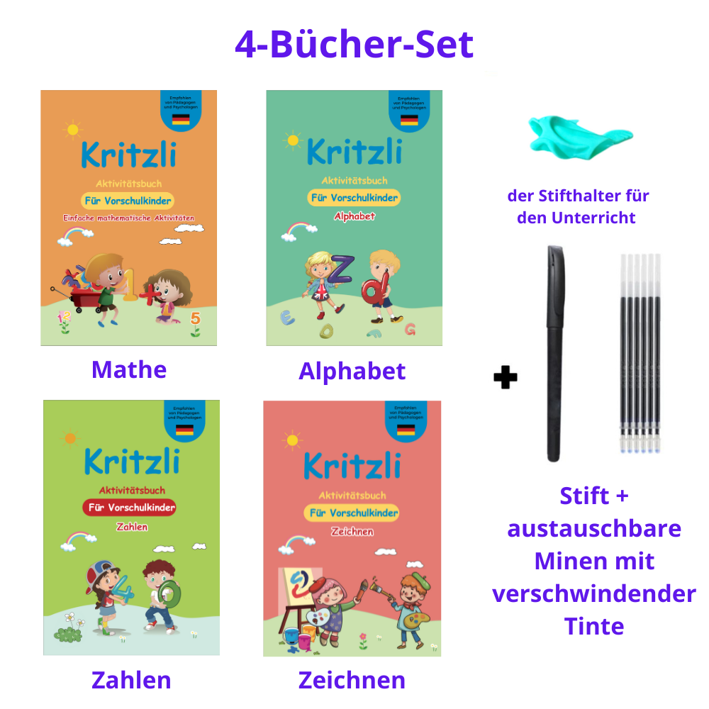Satz Kritzli-Broschüren in deutscher Sprache